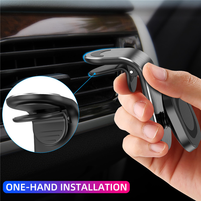 Creative New Magnetic Suction Car Mobile Phone Holder Strong 7L Navigation Car Air Outlet Phone Amount Stand