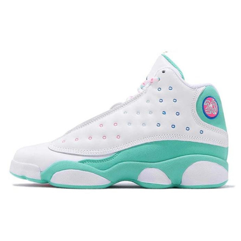Jumpman 13 GS Aurora Green Designer Basketball Shoes Original Quality Womens 13s XIII White Soar Green Pink Outdoor Sports Sneakers Size EU36-40
Jumpman 13 GS Aurora Green Designer Basketball Shoes Original Quality Womens 13s XIII White Soar Green Pink Outdoor Sports Sneakers Size EU36-40