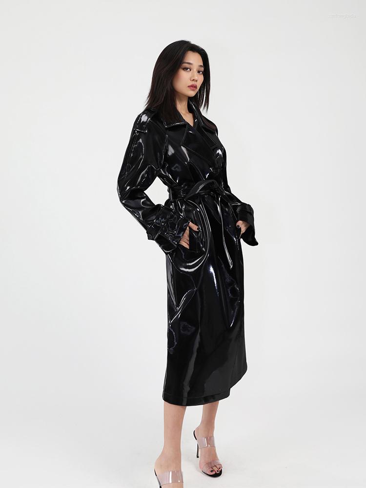 Women's Leather Lautaro Spring Autumn Long Shiny Reflective Patent Trench Coat For Women Sashes Luxury Designer Runway European Fashion, Black
Women's Leather Lautaro Spring Autumn Long Shiny Reflective Patent Trench Coat For Women Sashes Luxury Designer Runway European Fashion, Black