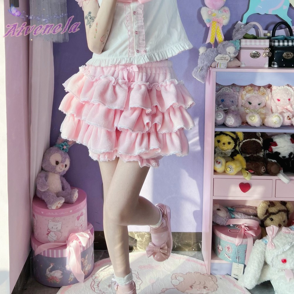 Women's Shorts Harajuku Loli Sweet Girls Lolita Pants Soft Girl Knickerbockers Cake Skirtpants AFC1831 230222