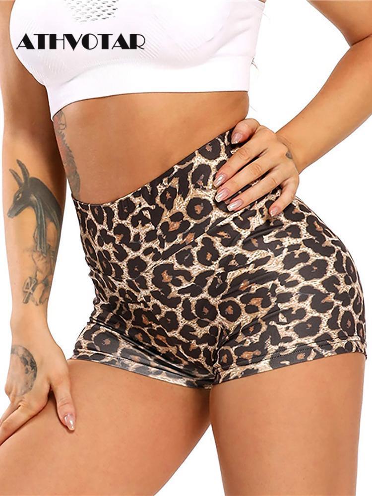 Women's Shorts ATHVOTAR Sexy Leopard Print High Waist Gym Sport Pants Workout Scrunch Fitness Push Up 230222