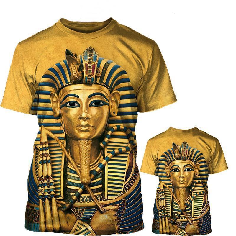 Men's TShirts Summer Creative Casual T Shirts 3D Printing Retro Style Egyptian Pharaoh Short Sleeve TShirt Crew Neck Top Drop 230221