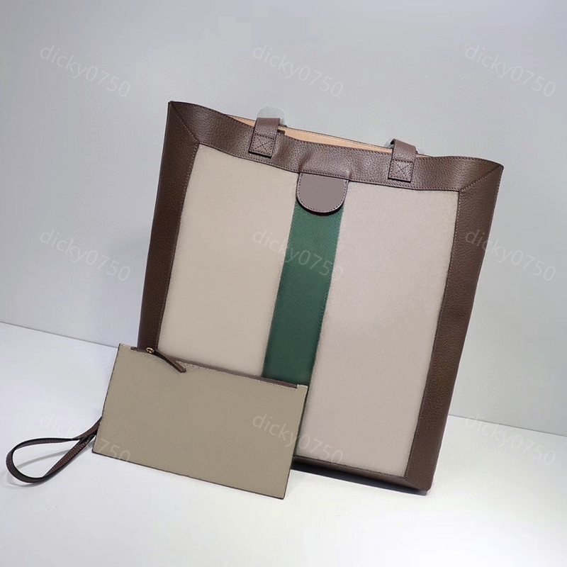 Luxury Designer Totes Fashion men classic handbags woman shopping shoulder bag Purses Leather handles Brown leather piping Carry it with a detachable zipped clutch