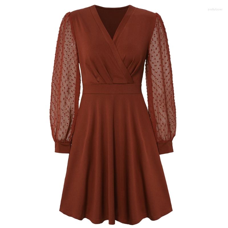 Casual Dresses Womens Jacquard Lace Puff Long Sleeve Ruched Wrap V-Neck Solid Color A-Line Midi Dress High Waist Swing, Black
Casual Dresses Womens Jacquard Lace Puff Long Sleeve Ruched Wrap V-Neck Solid Color A-Line Midi Dress High Waist Swing, Black