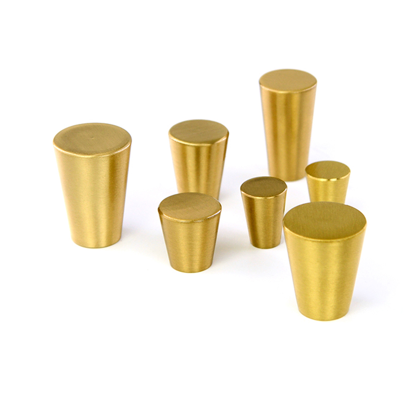 Brass Solid Drawer Knob Furniture Hardware Wardrobe Cabinet Shoe Door Single Hole Handle Round Cone Pull