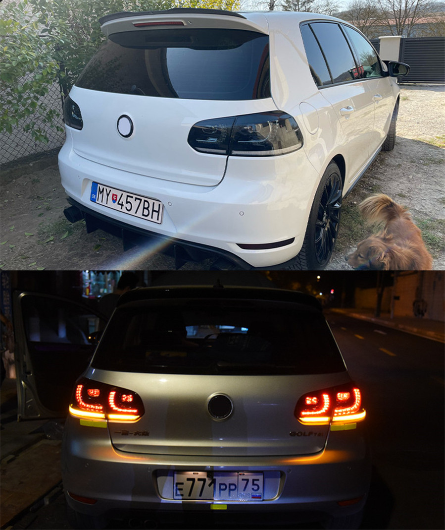 Cars Tail Lights For VW Golf 6 Golf6 MK6 R20 2009-2012 Taillights LED DRL Running Lights Fog Lights Dynamic Signal Light