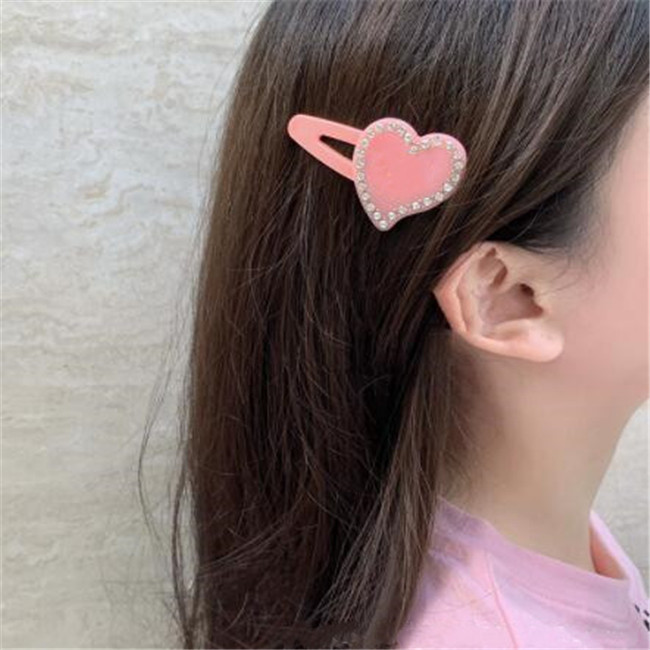 Girl Metal Hair Clip Women Love Diamond Setting Letter Barrettes Bangs Clip Fashion Hair Accessories