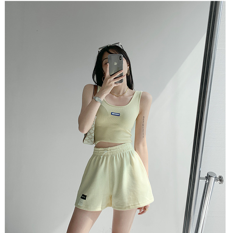 Women's Shorts 2023spring Letter Label Women Track Casual Loose High Waist Sweatshorts DrawstringWide Leg Pants Biker Woman 230222