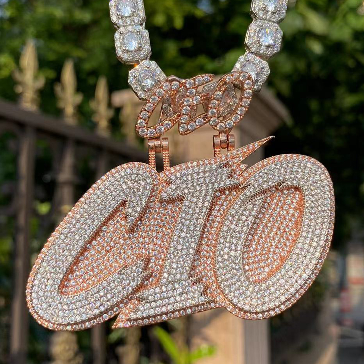 Men Women Fashion Custom Name Pendants Bling Full Iced Out CZ Letters Pendant With Free 3mm 24inch Rope Chain Cubic Zirconia Men Hip Hop Jewelry
