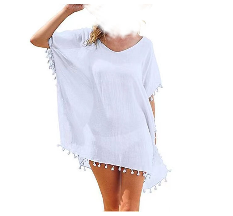 Summer midi dress women's foreign trade round neck chiffon tassel dress large size loose beach blouse spot, Customize
Summer midi dress women's foreign trade round neck chiffon tassel dress large size loose beach blouse spot, Customize