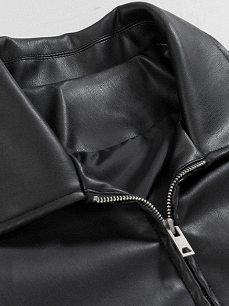 Mens Jackets Mauroicardi Spring Autumn Cool Short Black Soft Light Pu Leather Jacket Men Zipper Casual and Coats Fashion 230222