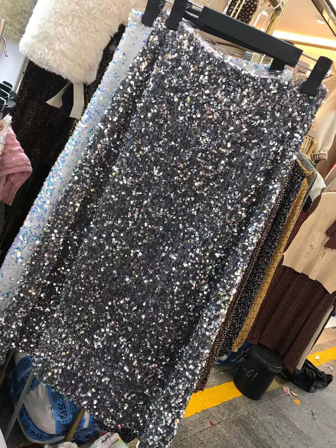 Casual Dresses Spring Autumn High Waist Sequin Skirt Womens Sequined MID Skirt Bodycon Pencil Skirt Short Wrap Skirt For Office Lady Sidaimi 230222