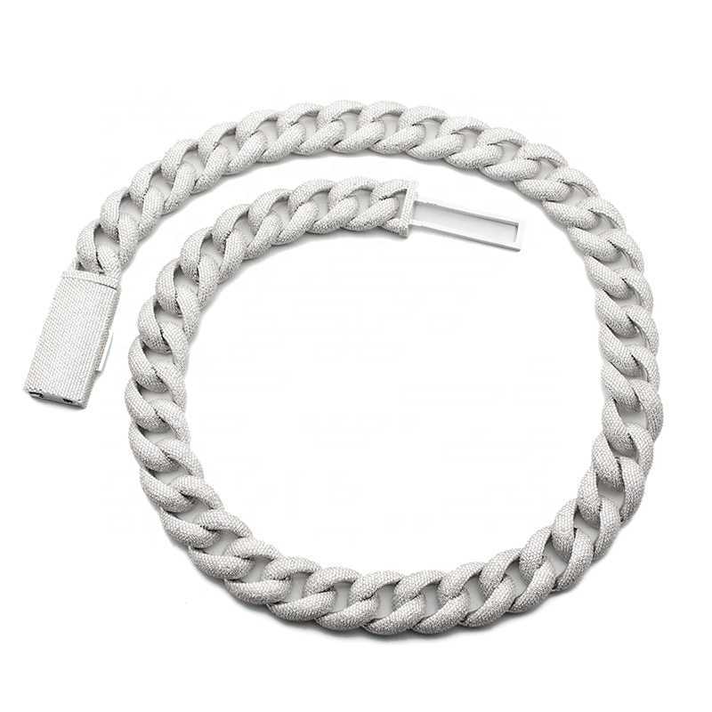 Hiphop Rapper 20mm Iced Out Moissanite 4 Rows Miami Cuban Link Chain