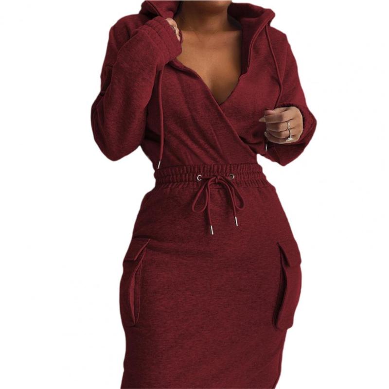 Two Piece Dress Set Elegant Short Pullover Skirt Suits Solid Color Ladies Women Blouse Slim-fitting Autumn Winter SuitsTwo