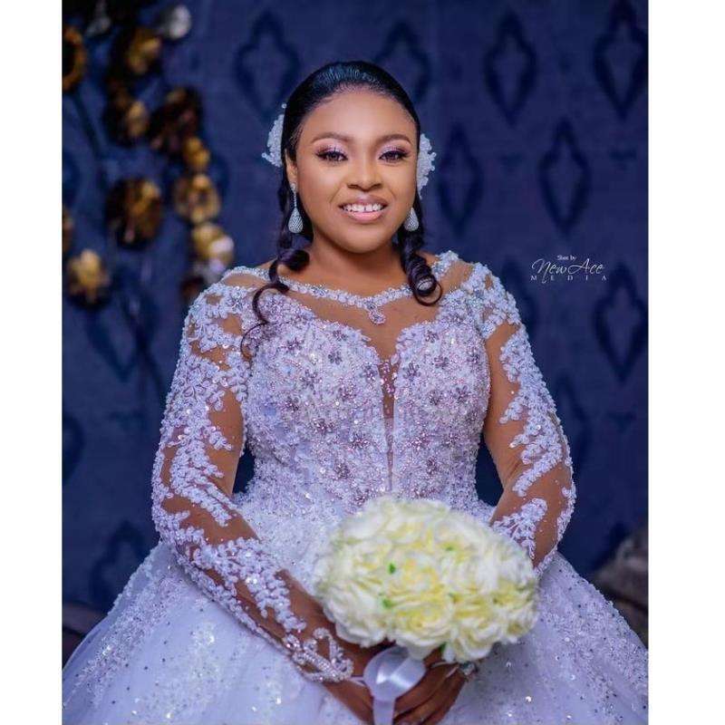 Party Dresses Beaded Bridal Cathedral Lace Appliqued plus size dress empire Ball Gown wedding robe de mariage Wedding 2023 230222
