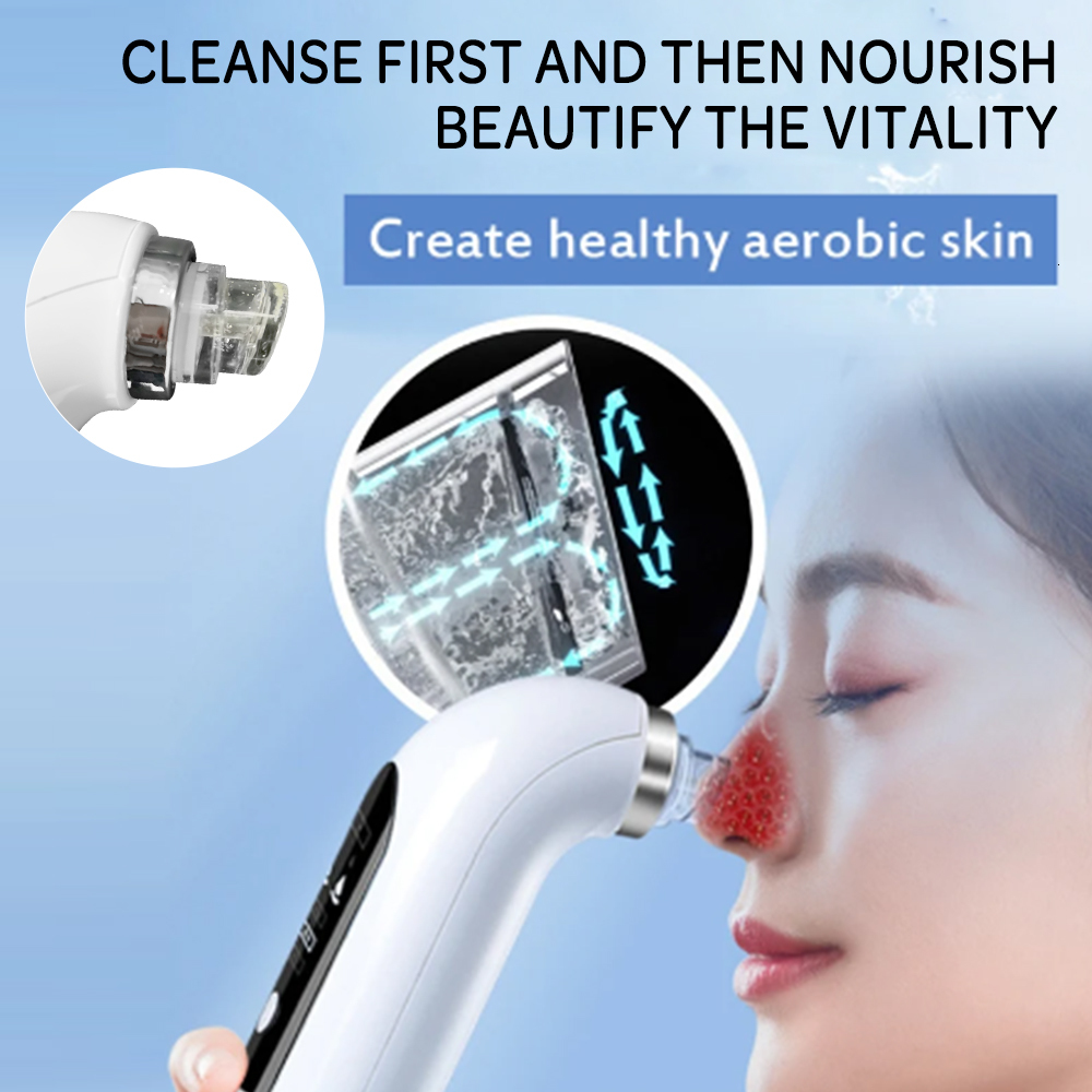 Face Care Devices Blackhead Remover Pore Vacuum Face Cleaner Electric Pimple Black Head Removal USB Rechargeable Water Cycle Cleaning Tools 230222