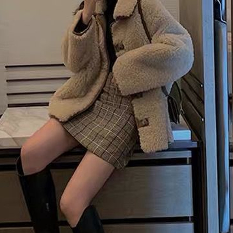 Casual Dresses Skirts Women Plaid Slim Korean Style Casual All-match High Waisted Mujer Spring-autumn Comfortable Student Club Female Harajuku 230222