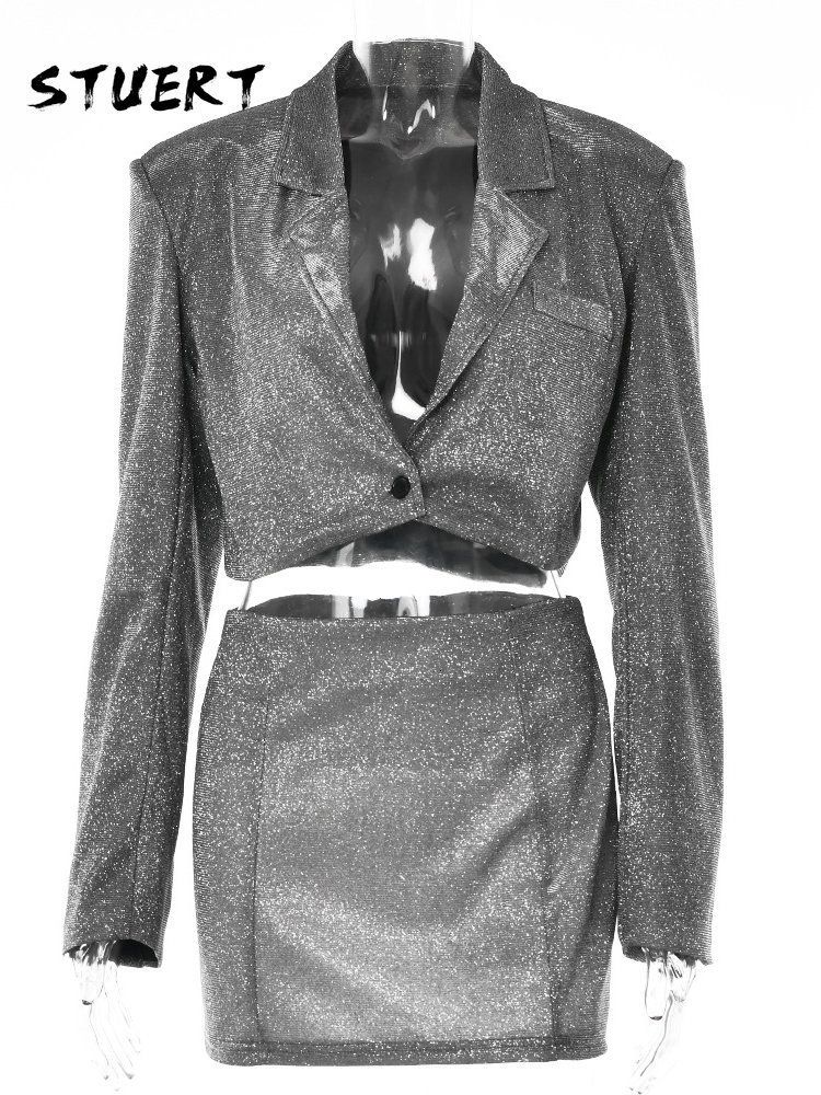 Two Piece Dress Sexy Wind Girl Small Suit Lapel Longsleeved Highwaisted Short Skirt Sets Womens Outifits Blazer Femme 230222