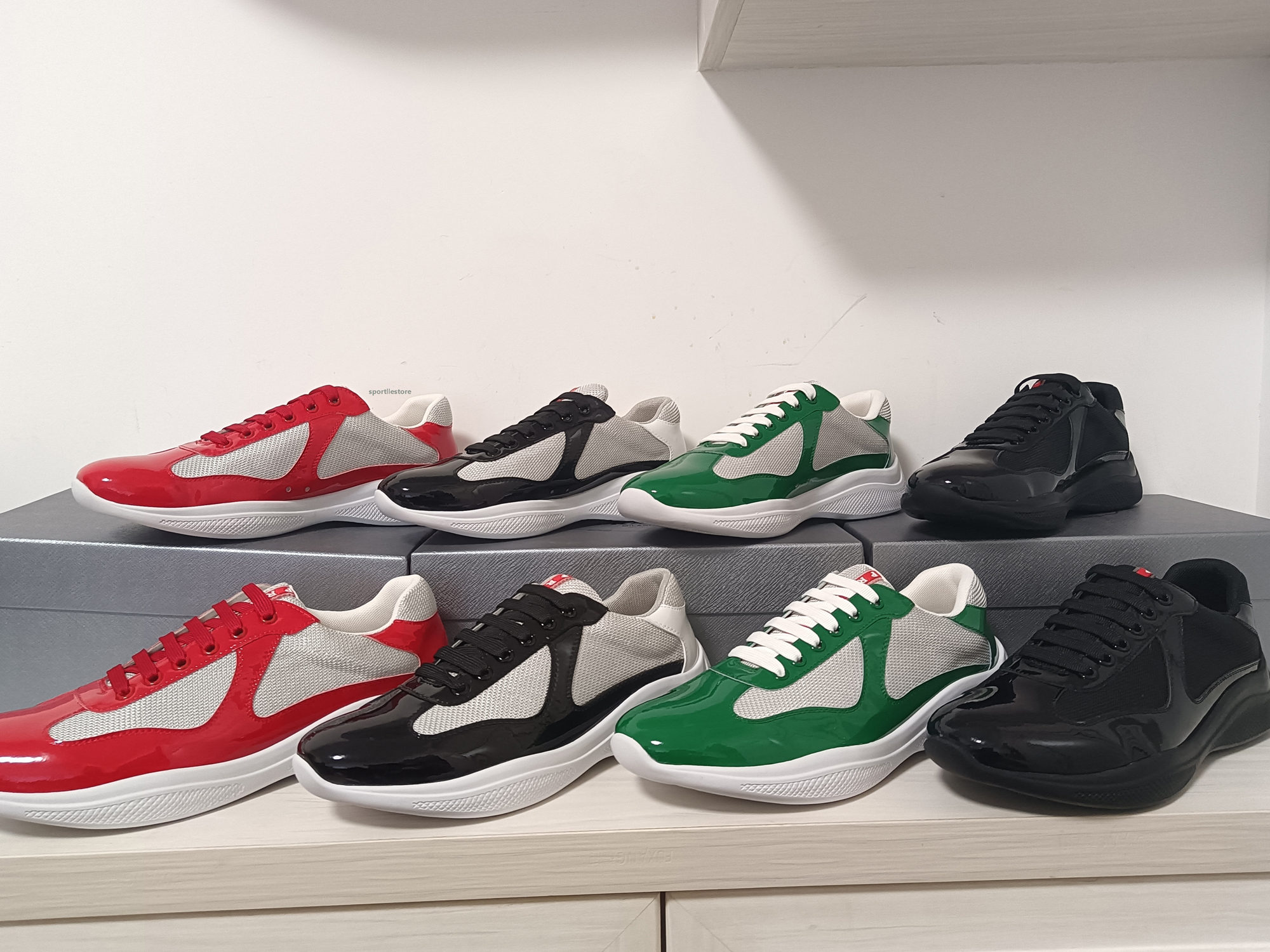 Men America'S Cup Xl Shoes Leather prada pradas Sneakers High Patent Leather Flat Trainers Black Mesh Lace-up Casual Shoes Outdoor Runner Trainers Sport Shoes
Men America'S Cup Xl Shoes Leather prada pradas Sneakers High Patent Leather Flat Trainers Black Mesh Lace-up Casual Shoes Outdoor Runner Trainers Sport Shoes