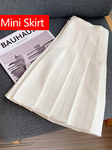 Casual Dresses Women's Short Skirt Pleated High Waist Mini Tennis Skirt with Shorts Solid Casual A Line School Summer Skirts for Women 230222