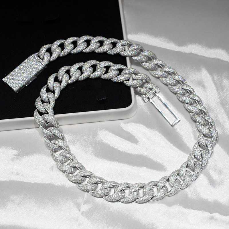 Hiphop Rapper 20mm Iced Out Moissanite 4 Rows Miami Cuban Link Chain