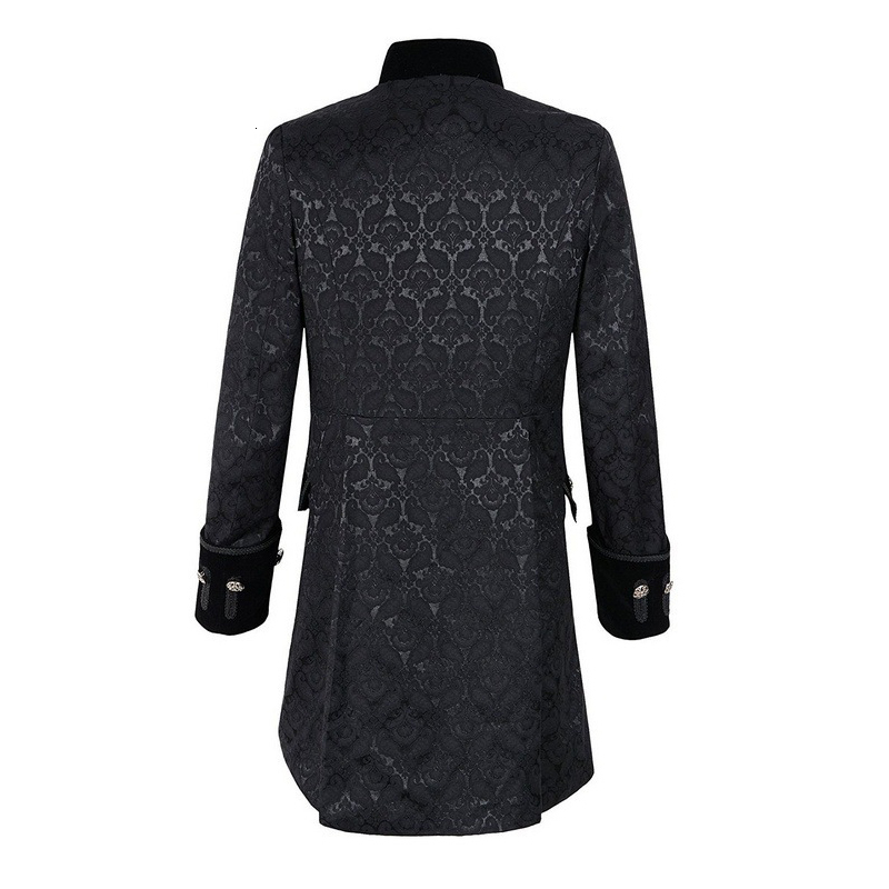 Mens Jackets Slim Collar Coats Literary Embroidery Retro Uniform Medieval Solid Color Breasted Stage Props Cosplay Costume 230222