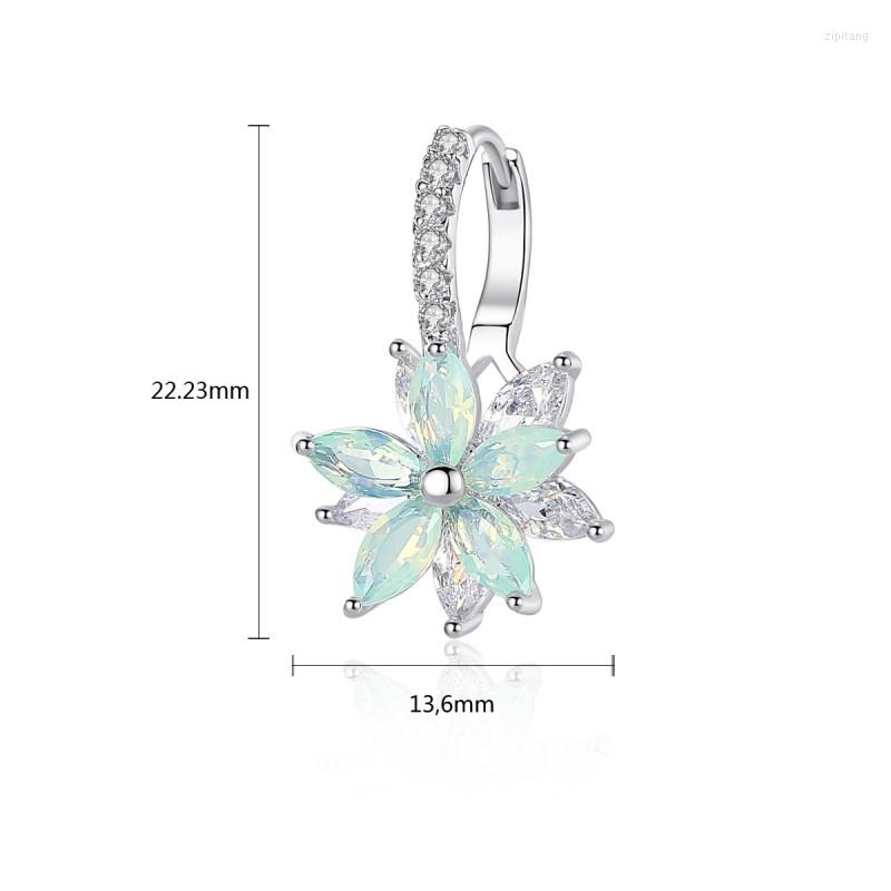 Dangle Earrings 2023 Europe 4 Colors Crystal From Simple Zircon Flower For Women And Female Fine Jewelry