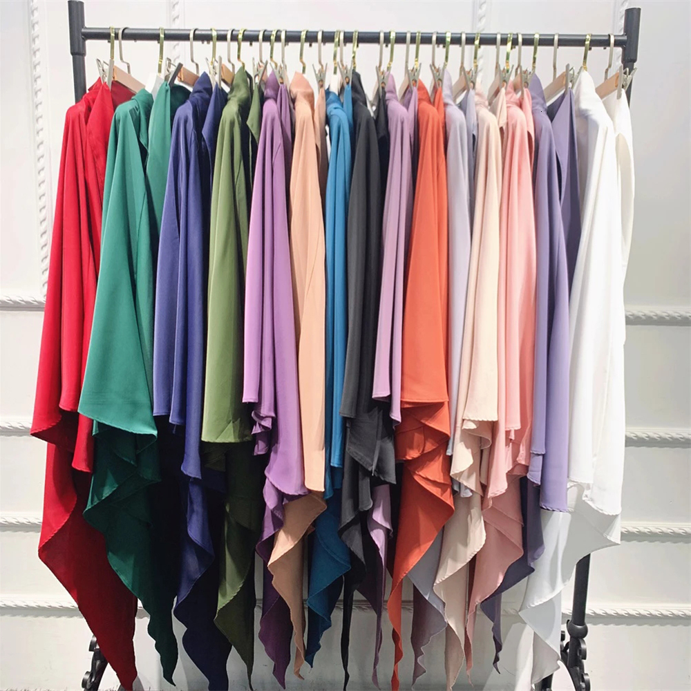 Ethnic Eid Prayer Garment Long Khimar With Veil Islamic Women Hijab Sleeveless Tops Abaya Jilbab Ramadan Muslim Arab Clothing 230221