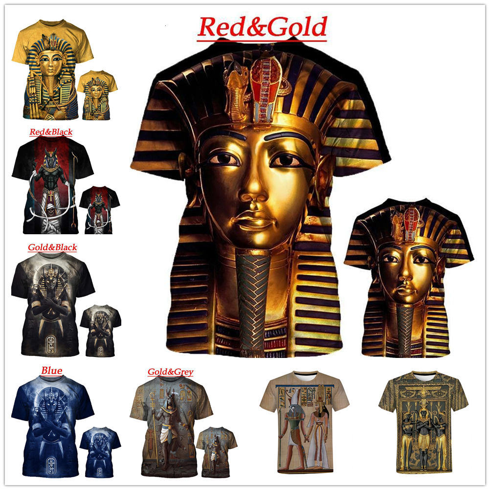 Men's TShirts Summer Creative Casual T Shirts 3D Printing Retro Style Egyptian Pharaoh Short Sleeve TShirt Crew Neck Top Drop 230221