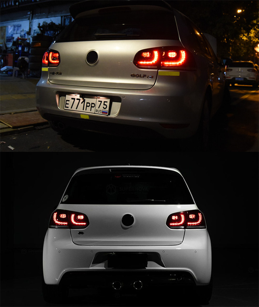 Cars Tail Lights For VW Golf 6 Golf6 MK6 R20 2009-2012 Taillights LED DRL Running Lights Fog Lights Dynamic Signal Light
