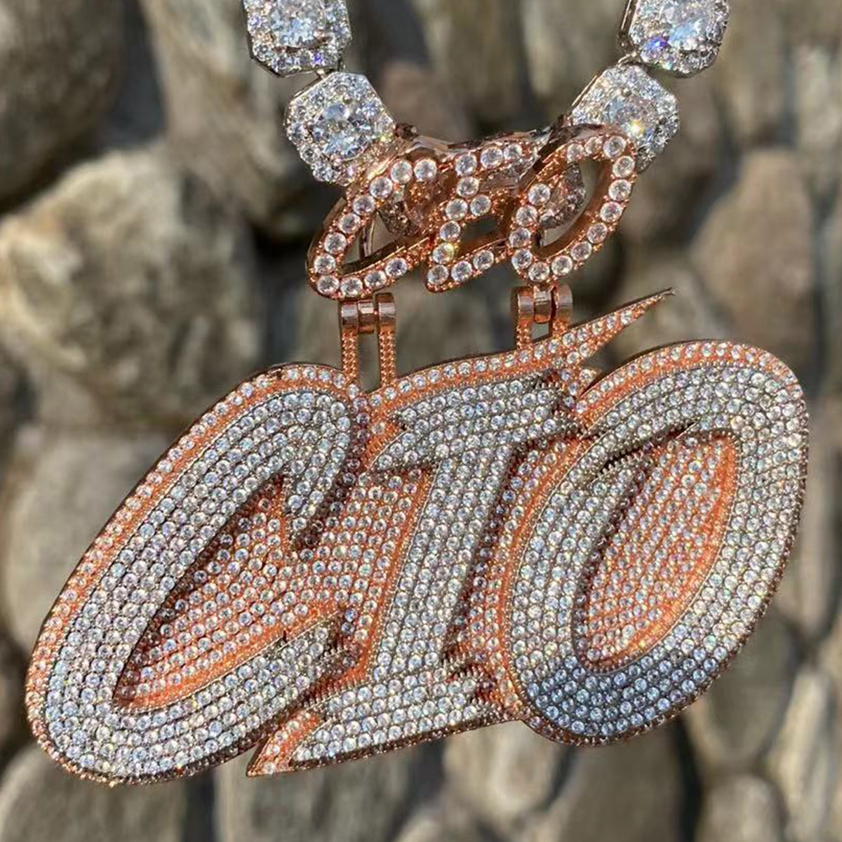 Men Women Fashion Custom Name Pendants Bling Full Iced Out CZ Letters Pendant With Free 3mm 24inch Rope Chain Cubic Zirconia Men Hip Hop Jewelry