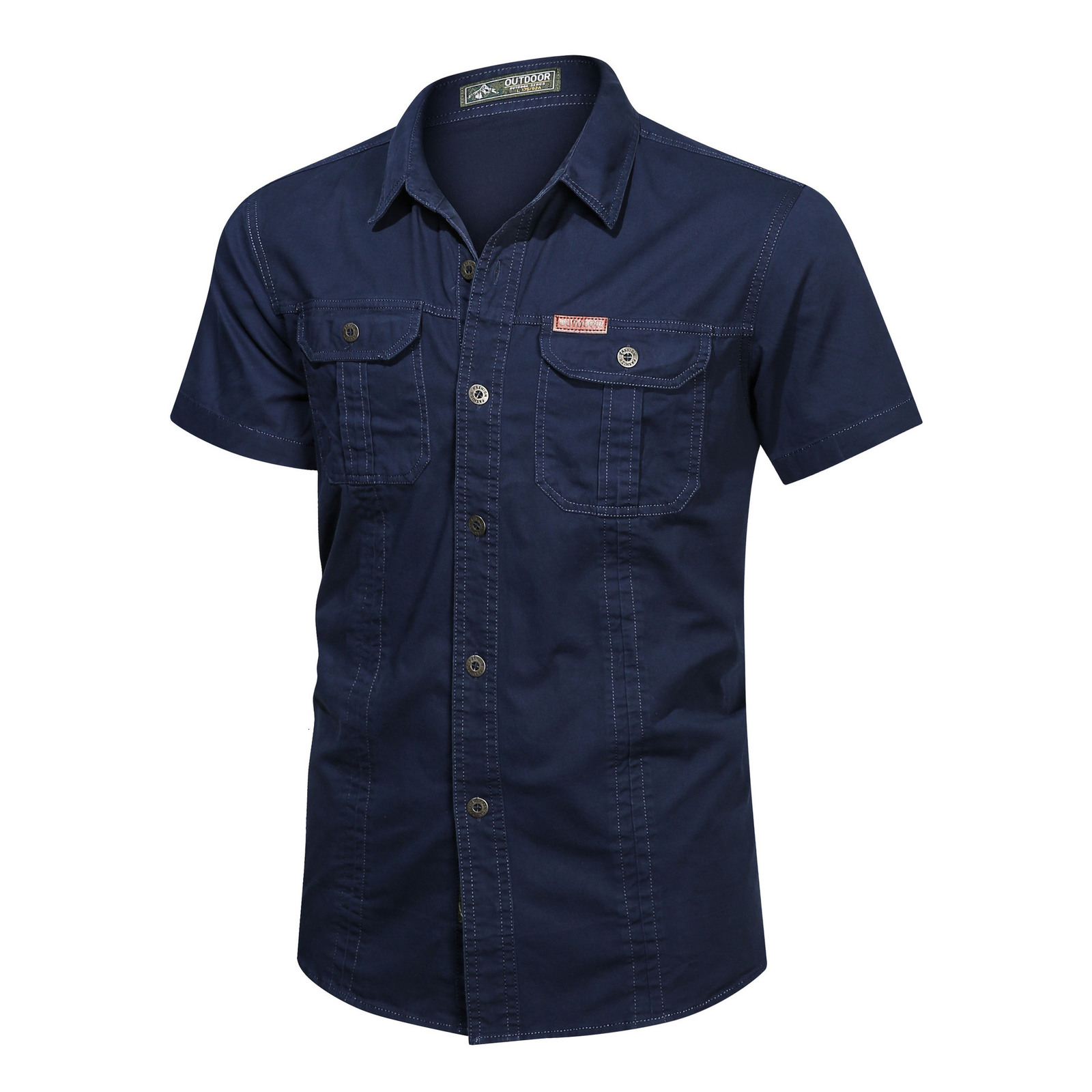 Men's Casual Shirts Summer Male Oversized Business Breathable Fashion Cotton Work Cargo Blouses Man Clothing 5XL 230221