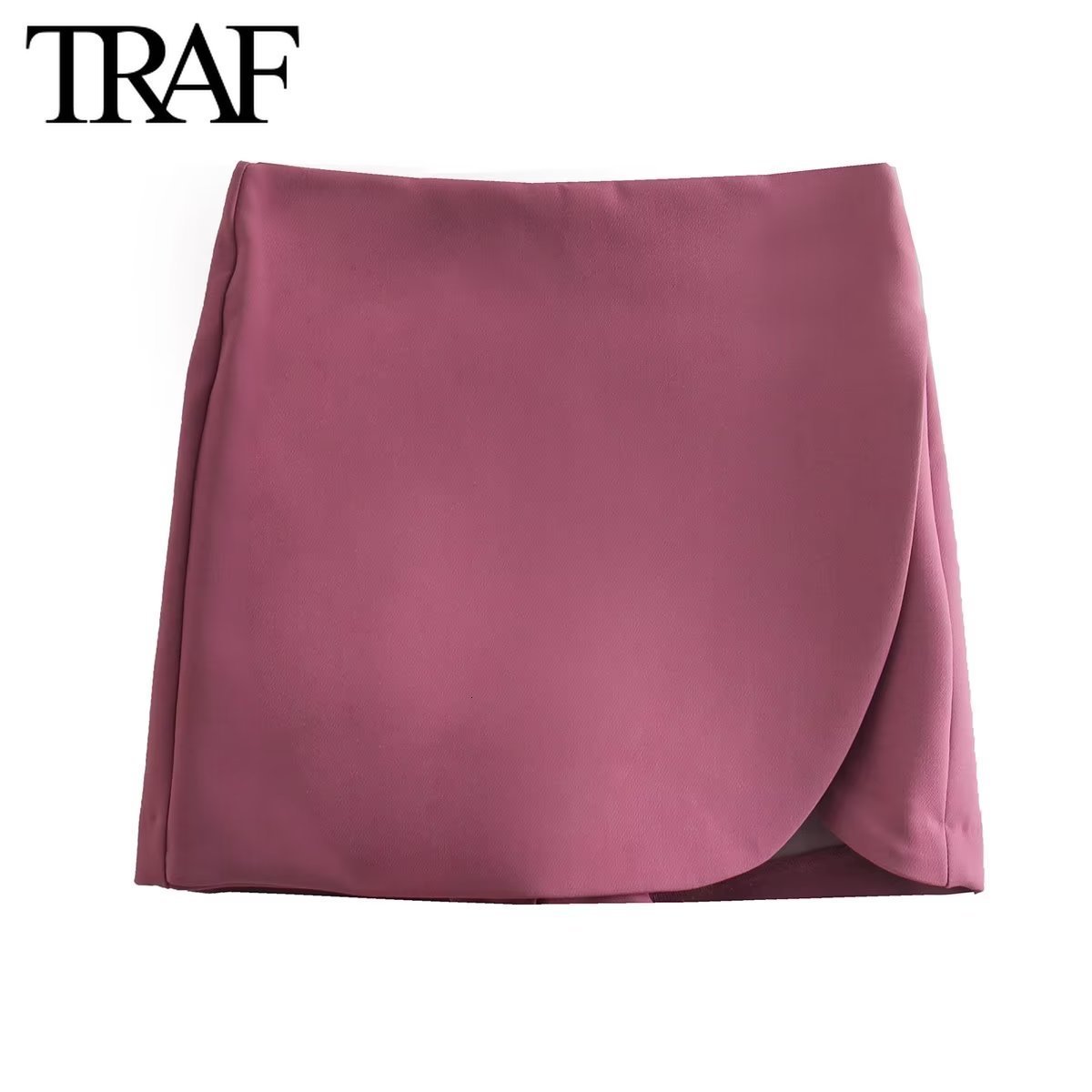 Women's Shorts TRAF Women Fashion Asymmetrical Aline Culottes Side Zip Chic Female High Waist Wide Leg Harajuku Mujer 230222