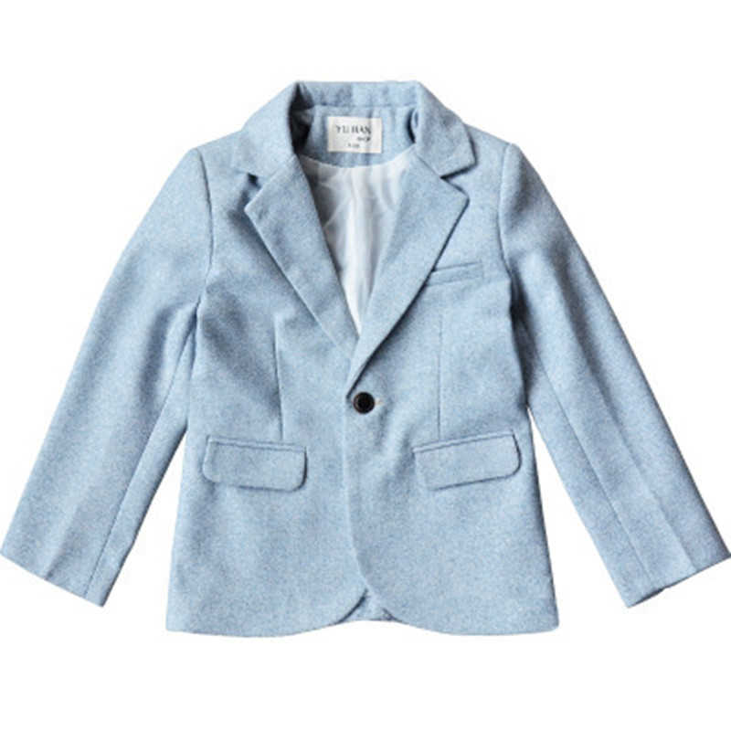 Clothing Sets Casual Blazer Coat For Children Boys Freebie Gift Brooch Light Blue Jacket For Prom Graduation Suit Cotton New Kids Clothes W0222