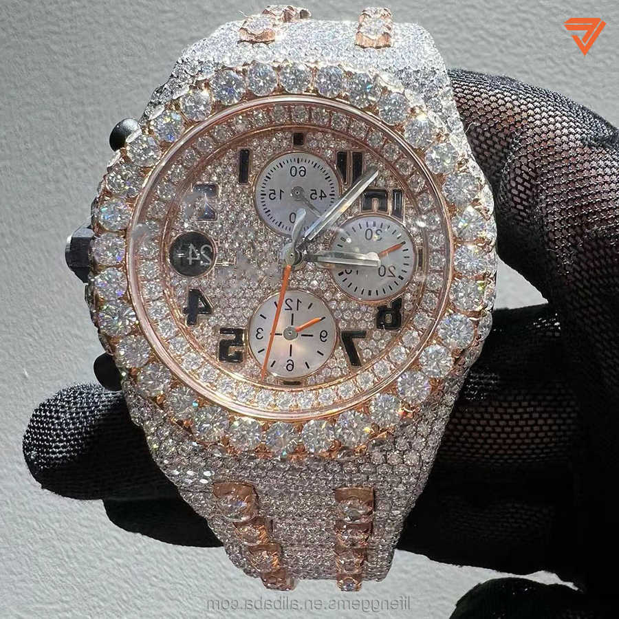 Wristwatches Luxury Custom Bling Iced Out Watches White Gold Plated Moiss anite Diamond Watchess 5A high quality replication Mechanical NM8S, Rosd
Wristwatches Luxury Custom Bling Iced Out Watches White Gold Plated Moiss anite Diamond Watchess 5A high quality replication Mechanical NM8S, Rosd