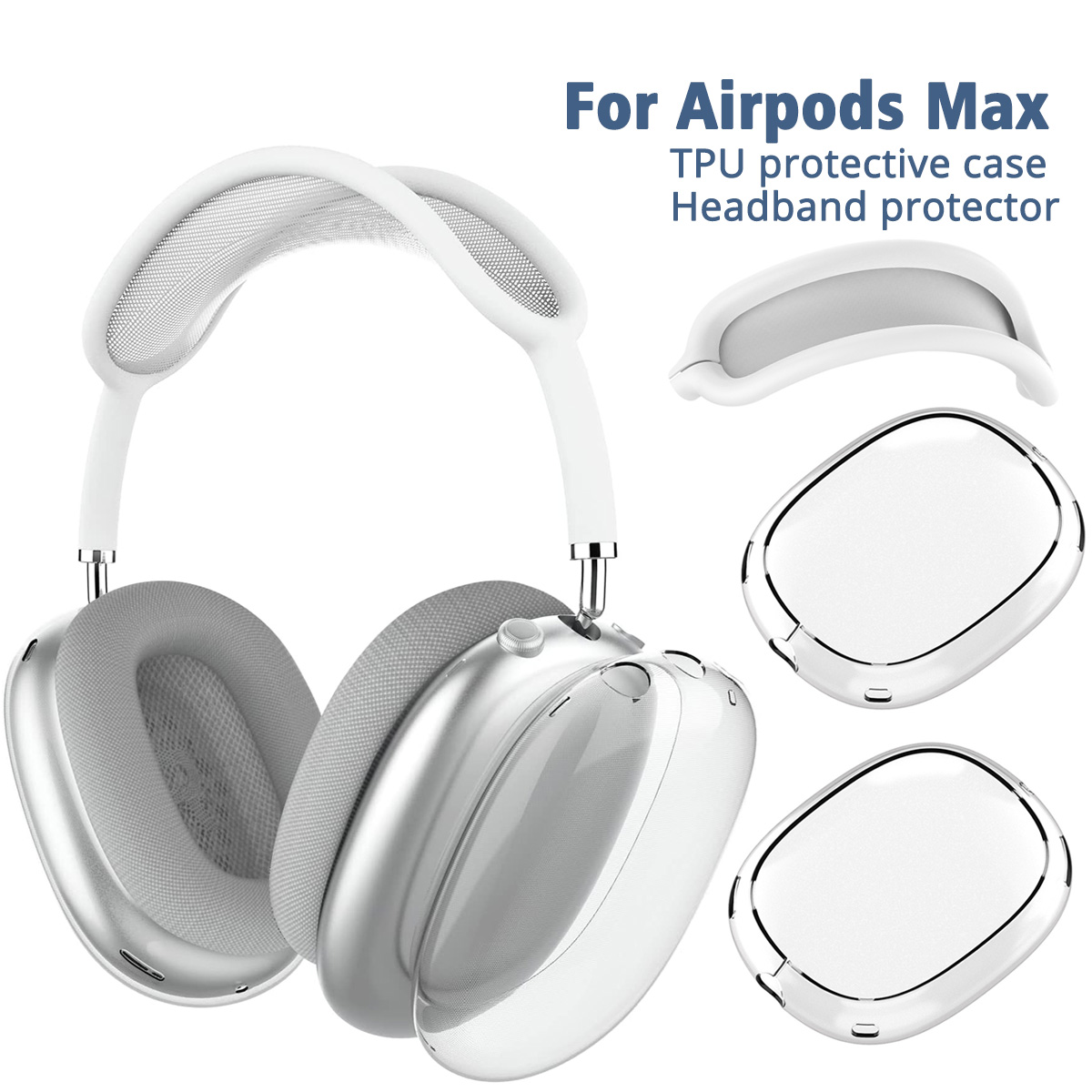 For Airpods Max Earphones Headphone Accessories with ANC Transparent TPU Solid Silicone Waterproof Protective case AirPod Maxs Headphones Headset Cover Case
For Airpods Max Earphones Headphone Accessories with ANC Transparent TPU Solid Silicone Waterproof Protective case AirPod Maxs Headphones Headset Cover Case