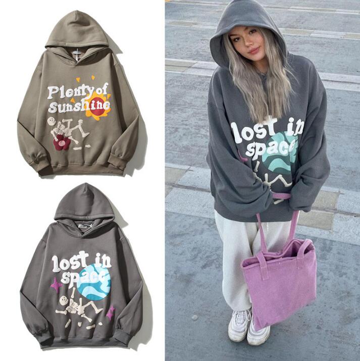 American men's sweatshirts high street couple style tide brand retro graffiti foam letter print hoodie coat, Khaki 1
American men's sweatshirts high street couple style tide brand retro graffiti foam letter print hoodie coat, Khaki 1