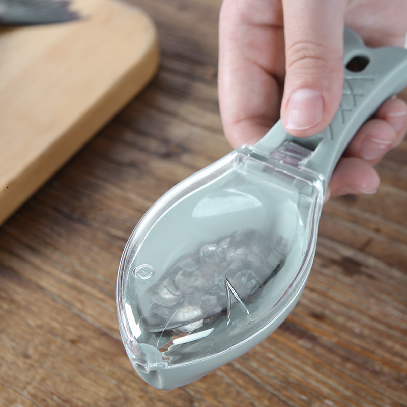 Fruit Vegetable Tools Fish Scales Graters Scraper Cleaning Scraping Device with Cover Home Kitchen Cooking 230222