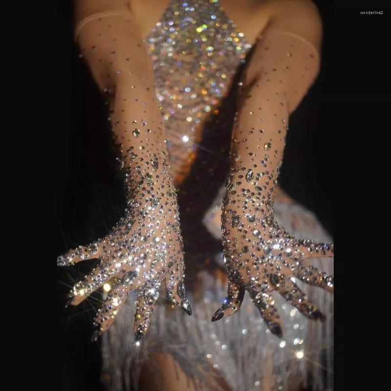 Five Fingers Gloves Women Sparkly Crystal Mesh Long Dancer Singer Nightclub Dance Stage Show Accessories Luxurious Stretch Rhinestones Glove
Five Fingers Gloves Women Sparkly Crystal Mesh Long Dancer Singer Nightclub Dance Stage Show Accessories Luxurious Stretch Rhinestones Glove