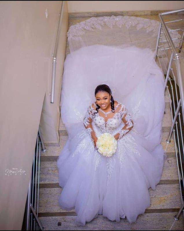 Party Dresses Beaded Bridal Cathedral Lace Appliqued plus size dress empire Ball Gown wedding robe de mariage Wedding 2023 230222