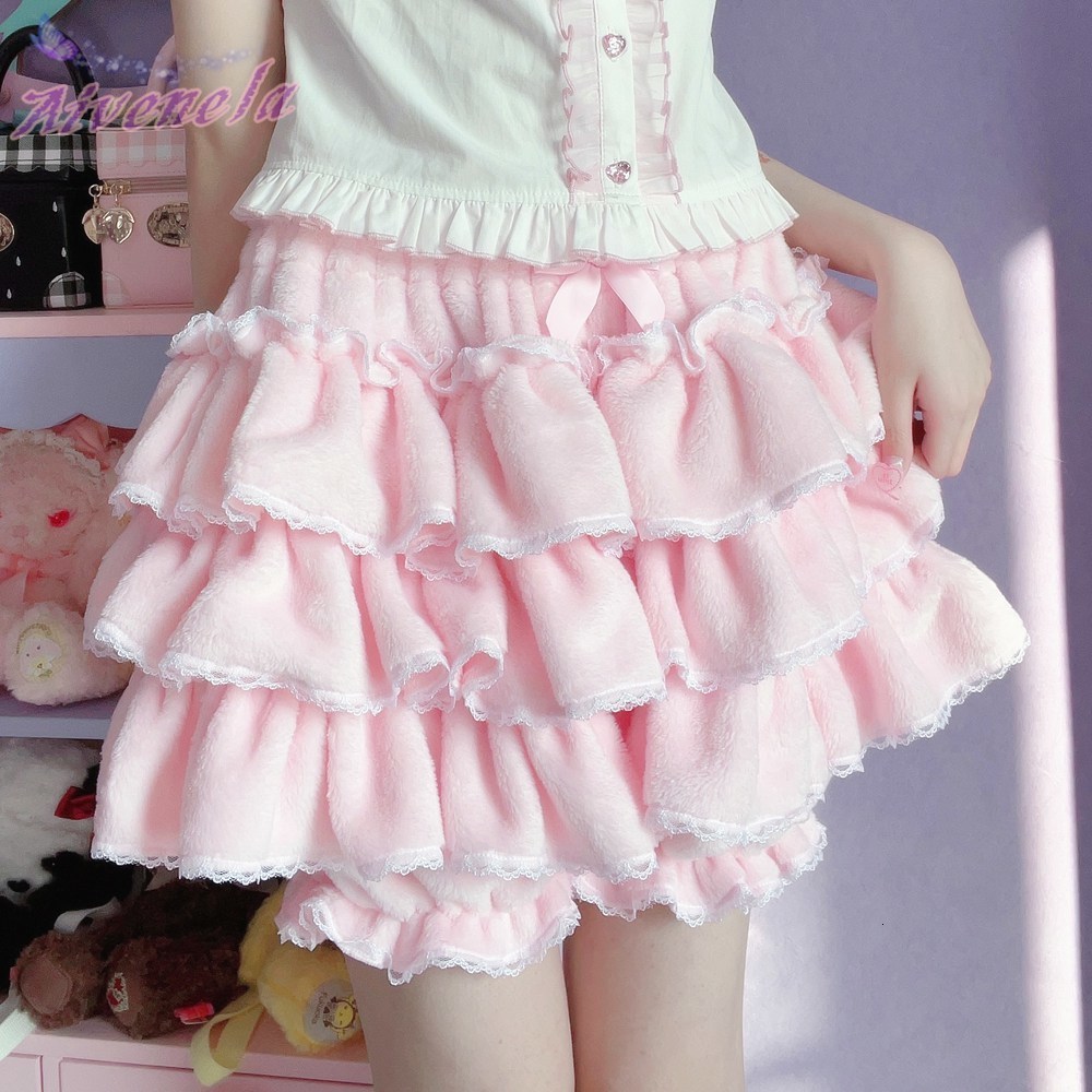 Women's Shorts Harajuku Loli Sweet Girls Lolita Pants Soft Girl Knickerbockers Cake Skirtpants AFC1831 230222
