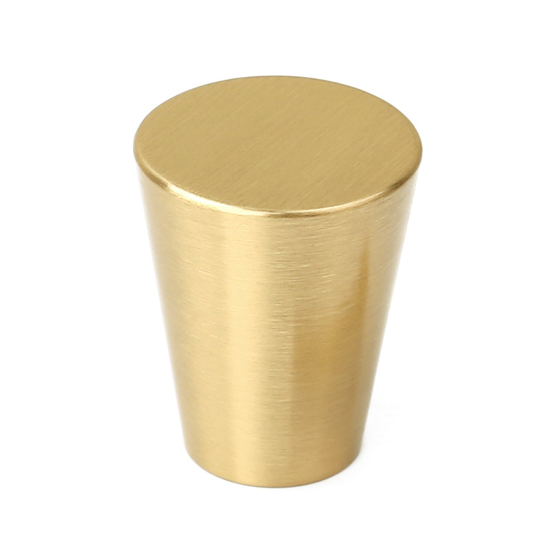 Brass Solid Drawer Knob Furniture Hardware Wardrobe Cabinet Shoe Door Single Hole Handle Round Cone Pull