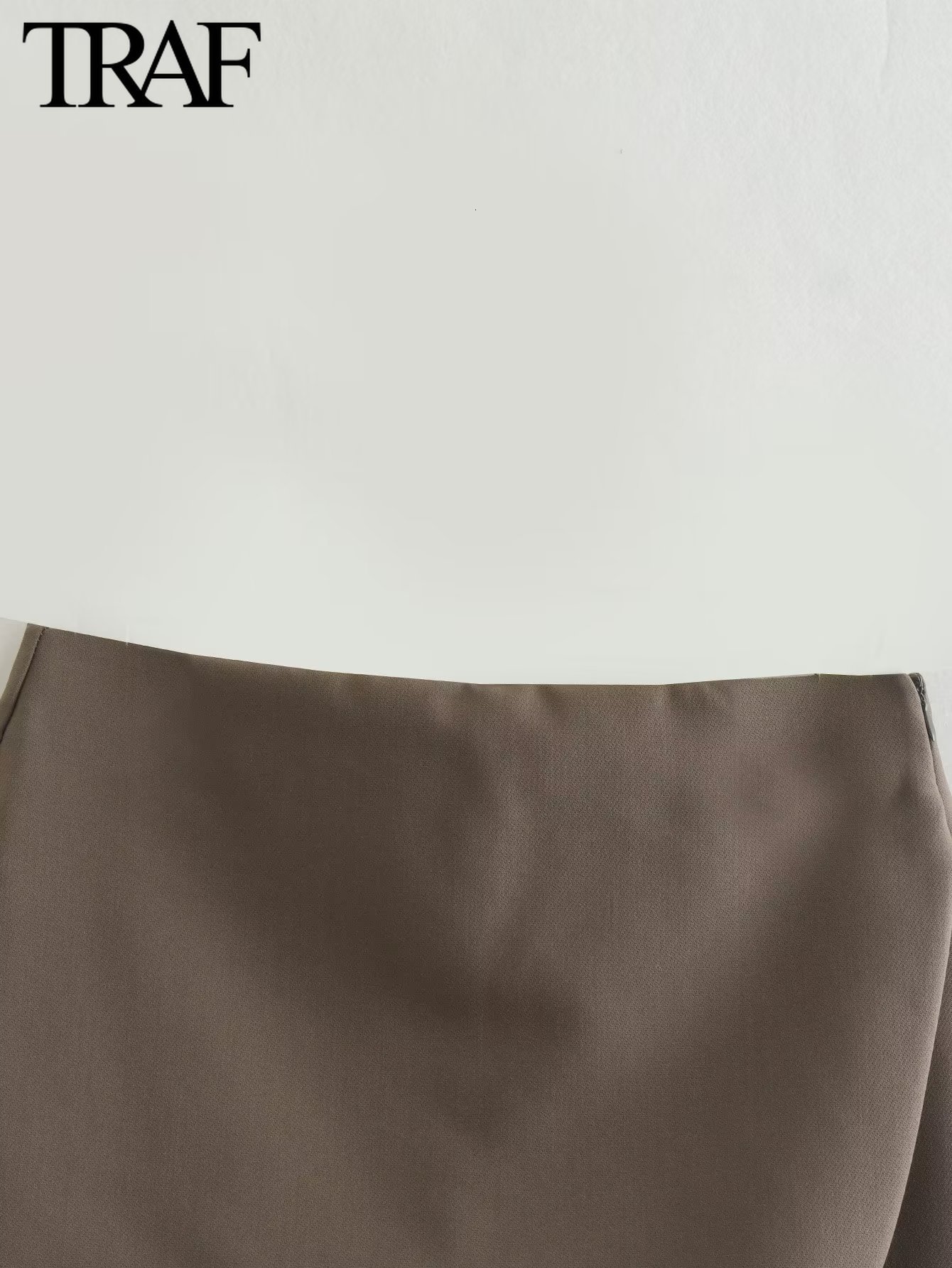 Women's Shorts TRAF Women Fashion Asymmetrical Aline Culottes Side Zip Chic Female High Waist Wide Leg Harajuku Mujer 230222