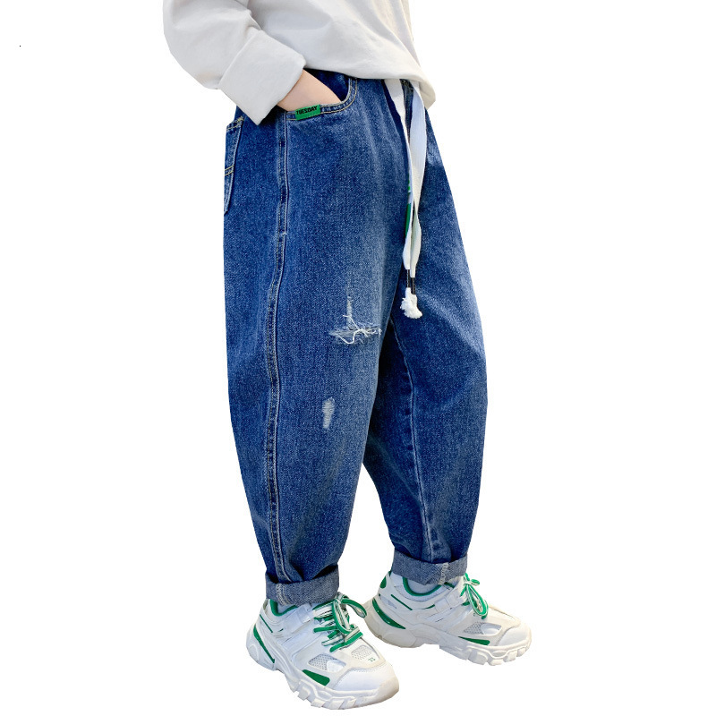 Jeans Boys Jeans Spring Autumn Solid Color for Loose Kids Jeans Fashion Trousers Boy Casual Style Handsome Children's Clothing 230223