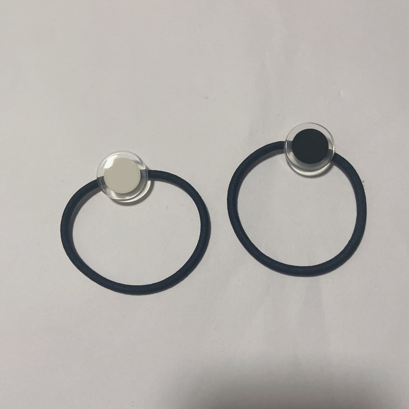Fashion black and white acrylic transparent rubber bands head rope hairpin for ladies favorite headdress jewelry accessories vip gift