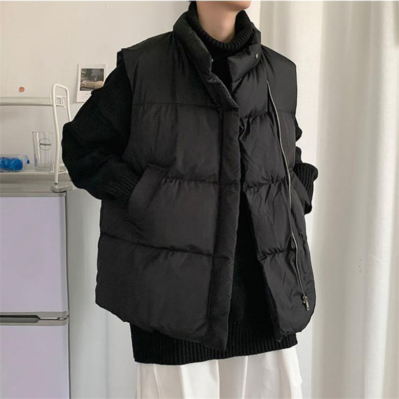 Men's Vests Men Jacket Autumn Winter Fashion Warm Thick Cotton Coats Leisure Streetwear Loose Outerwear Male Sleeveless 230223