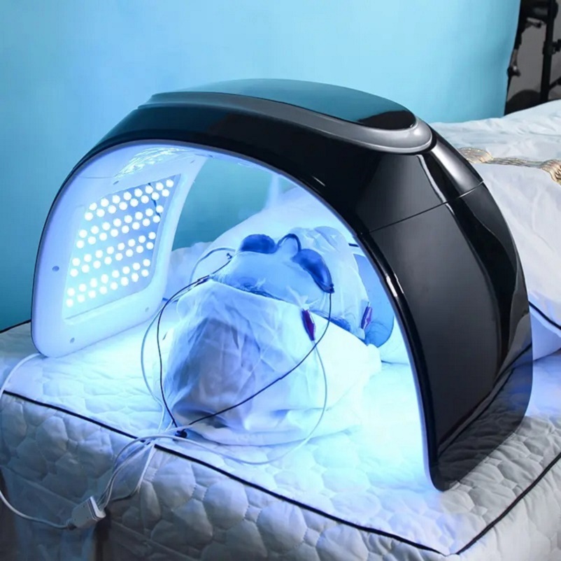 Face led light therapy machine photon beauty color remove acne UV lamp mask nano spray red light therapie device