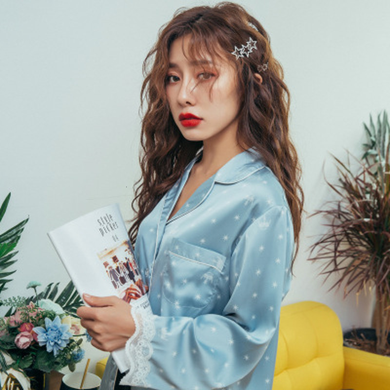 Women's Sleepwear QWEEK Women's Pajamas for Girls Home Suit Pyjama Satin Femme Sweetheart Lounge Set Polka Dot Pijamas Mujer Sleepwear Night