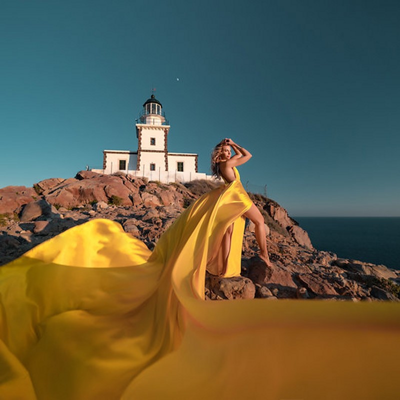 2023 Santorini Sexy Evening Prom Dress Gold Open Back Split Long Train Party Gowns Photography Abendkleider Robe De Soiree