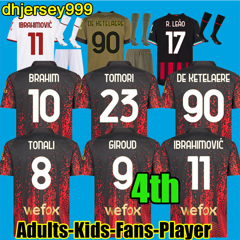 22 23 AC soccer jersey 4TH GIROUD TOMORI IBRAHIMOVIC football shirt 2022 2023 TONALI REBIC Camiseta de futbol LEAO Ac Milans men kids 999036, Third patch 1
22 23 AC soccer jersey 4TH GIROUD TOMORI IBRAHIMOVIC football shirt 2022 2023 TONALI REBIC Camiseta de futbol LEAO Ac Milans men kids 999036, Third patch 1
